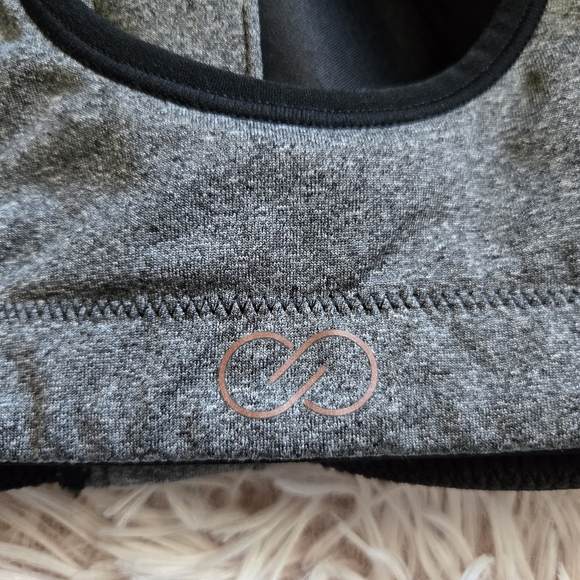 CALIA Women's Go All Out Zip Front Sports Bra black gray mesh 36D Large support - Picture 5 of 7
